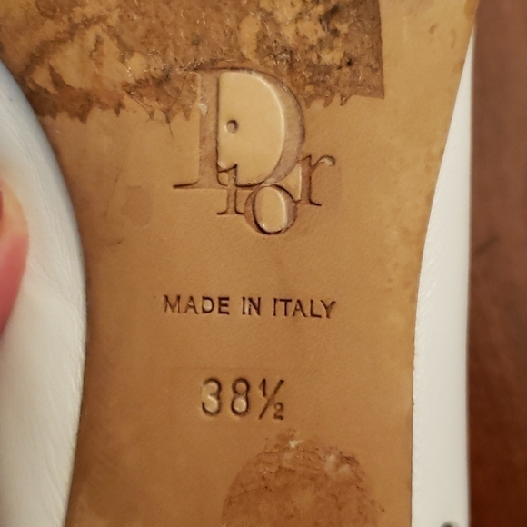 Dior Rare LU 12 Laces & Grommets White Leather Kitten Heels 38.5 - 8 Unique Euro - Picture 11 of 16